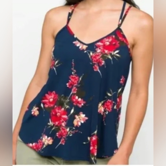 PAPERMOON BASIMA FOR STITCH FIX Women's 2X Crisscross Strap Floral Tank… - Picture 1 of 11